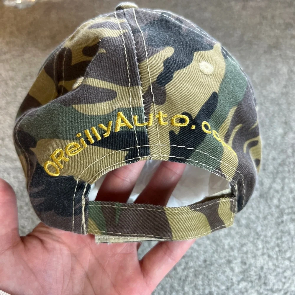vtg O'Reilly Auto Parts Baseball Cap Mens Camo Embroidered Adjustable Dad Hat